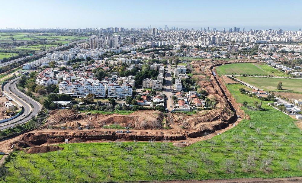 העבודות על כביש עוקף עמישב. צילום: דוברות עיריית פתח תקווה